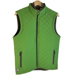Saucony Women's Medium Vest Runners Outdoor Active Quilted Forest Green & Gray